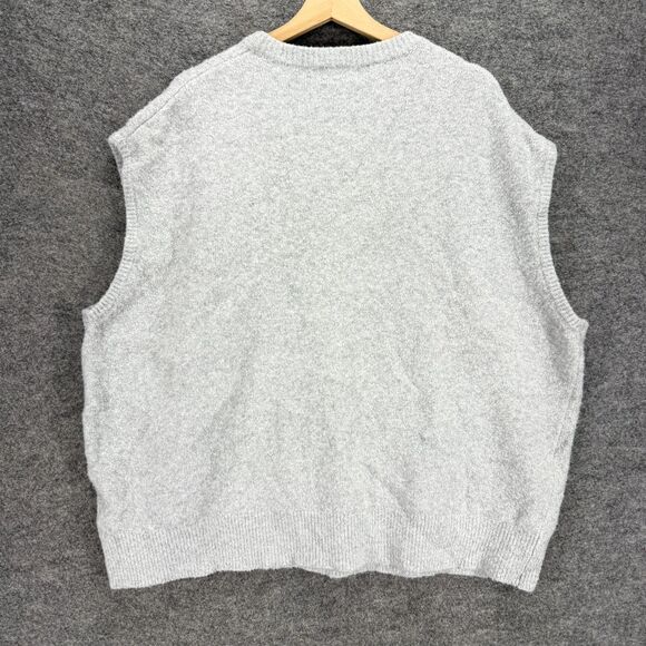 Pretty Lavish Vest Women L Large Gray Crew Neck Sleeveless Knit Acrylic Casual - Picture 2 of 7